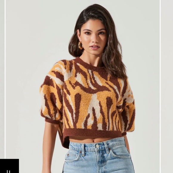 ASTR animal print sweater Oversized fit - Picture 3 of 6
